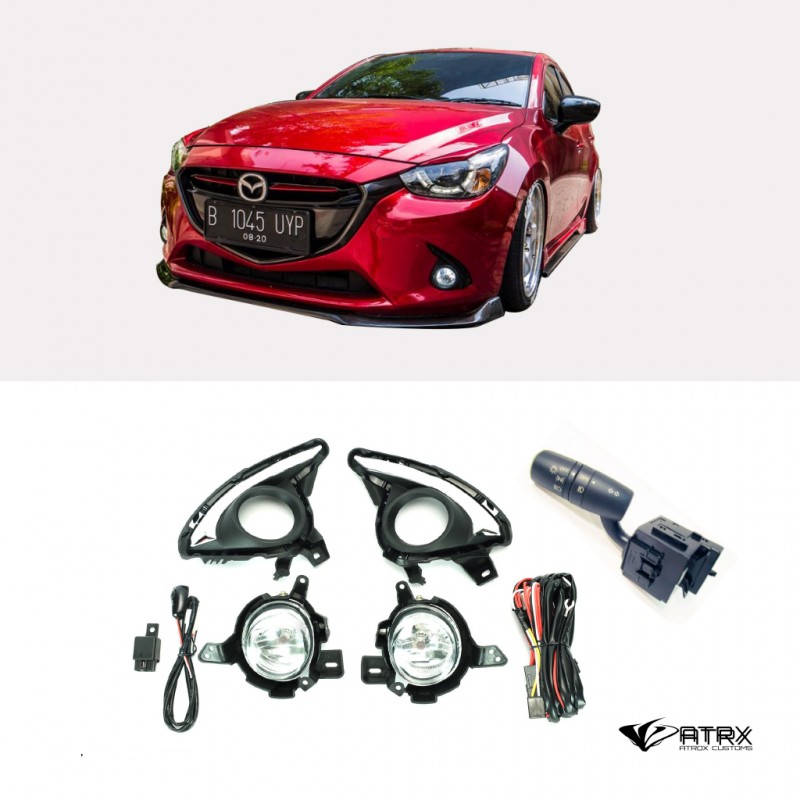 Kit de Faros Niebla Palanca Cromo Biseles Mazda 2 2015 2018