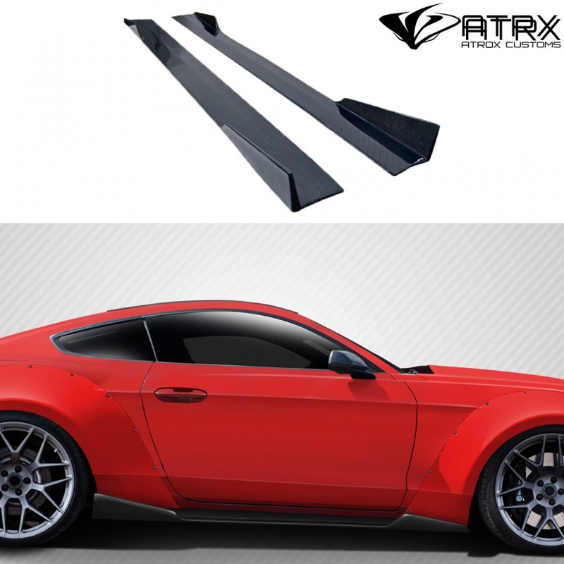 Estribos Laterales Rockers Grid Carbono Ford Mustang 2015 - 2018