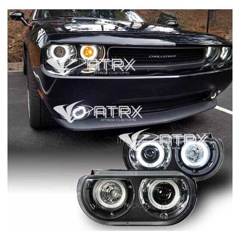 Faros LED Ojos Ángel Lupa Dodge Challenger HELLCAT 2008 - 2014