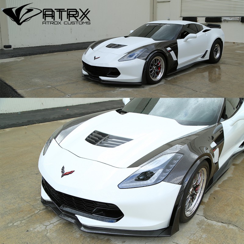 White Headlight Eyelid Decals For Chevy Corvette C7 2014-2019 - Glossy Vinyl Overlays