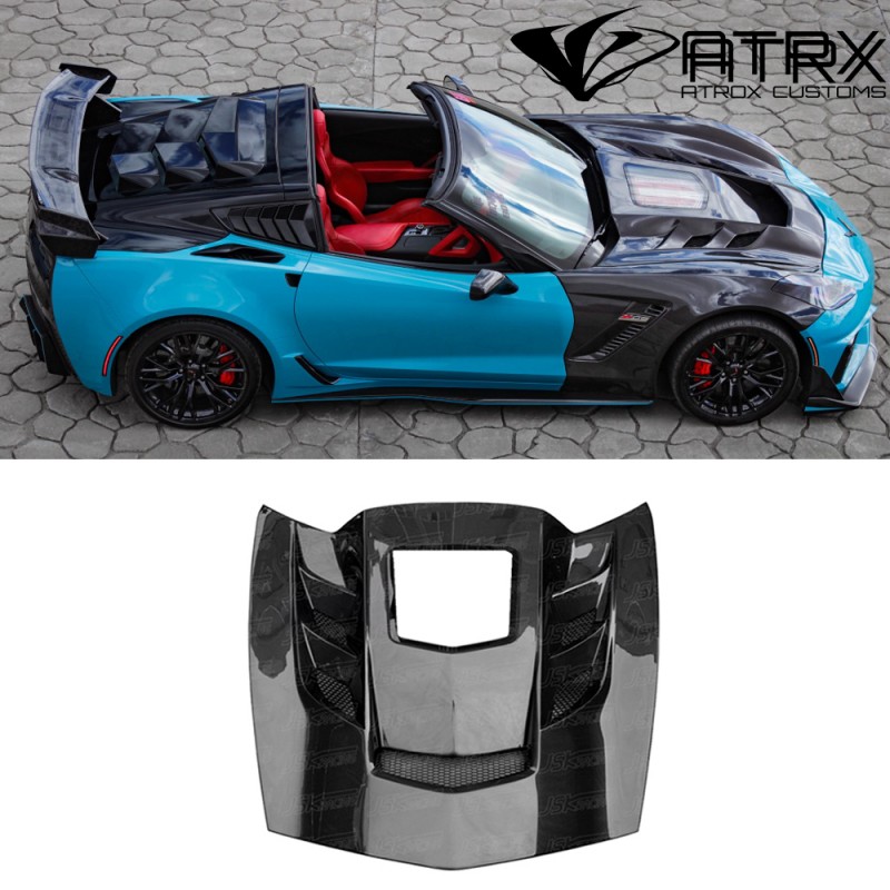Cofre Capo Carbono Black Sails Visor Chevrolet Corvette C7 2014 - 2018