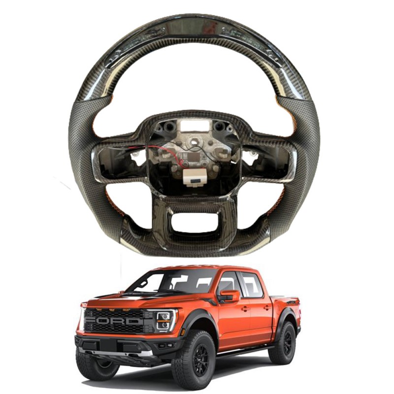 Volante LED Carbono Piel Ford F150 Raptor 2021 - 2024+