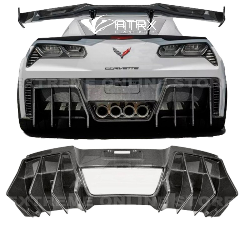 Difusor Faldon Trasero Performance Track Style Carbono Corvette C7 2014 - 2019