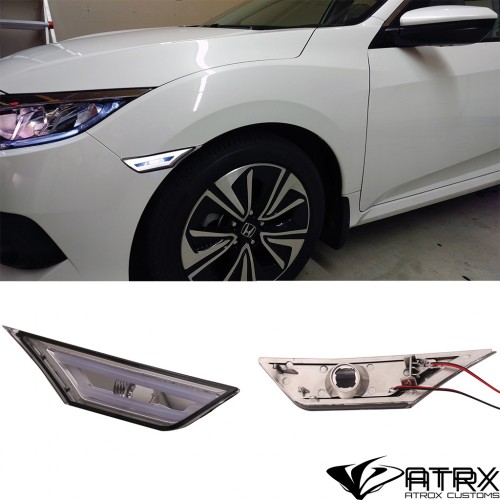 Faros LED DRL frontal laterales reflejantes Honda Civic 2016 - 2018